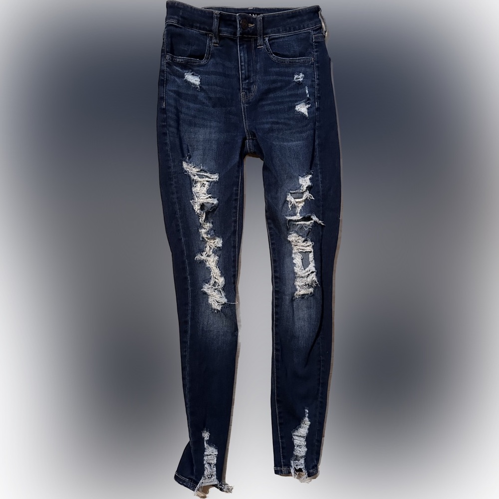 American Eagle Next Level Stretch Ripped Skinny Jeans Women Size 2